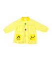 Bata escolar con botones, personalizada, color amarillo, unicornio